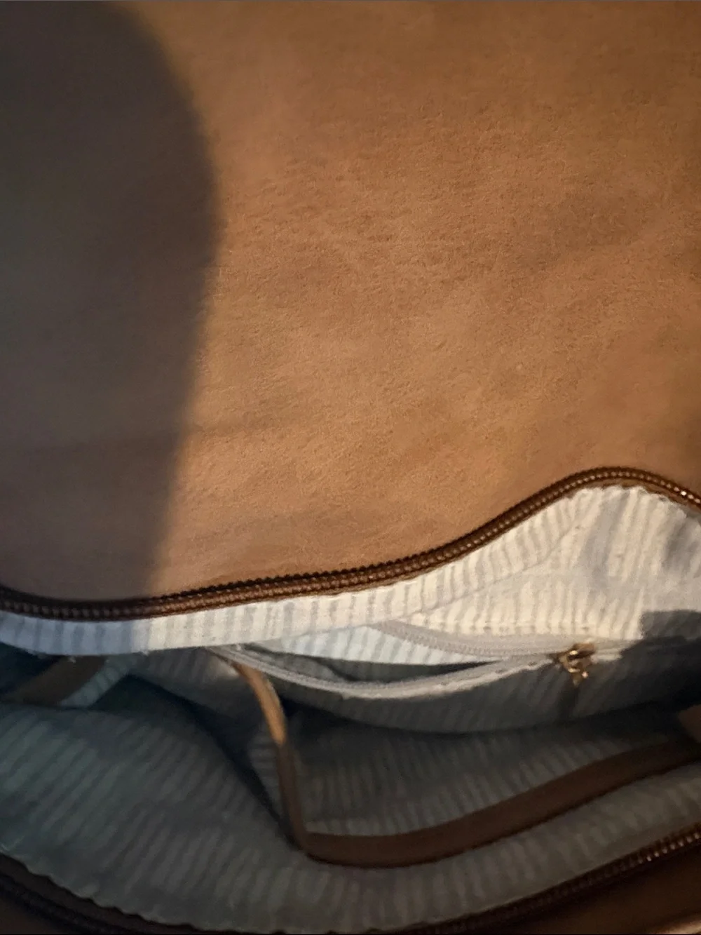Beige/Tan Crossbody Bag with Flap faux leather
